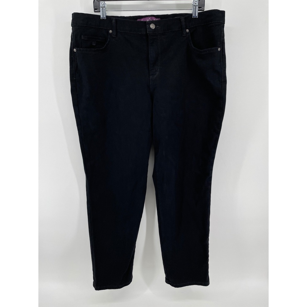 Gloria Vanderbilt Amanda Jeans Women 18W Black Tapered High Rise Stretch Denim